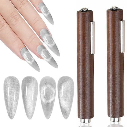 3 in 1 Multi-Function Cat Eye Magnet for Nail Art - Strong Thick Cylindrical Magnetic Tool for Designs