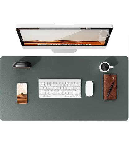 Large Leather Mouse Pad Desk Mat - Non-Slip PU Leather Office Desk Protector for Laptop & Workspace Setup