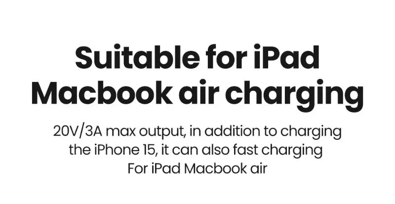 PD 60W USB-C to USB-C Fast Charging Cable – 2M Power Delivery Cord for iPhone 6-16 Series, iPad & USB-A Devices