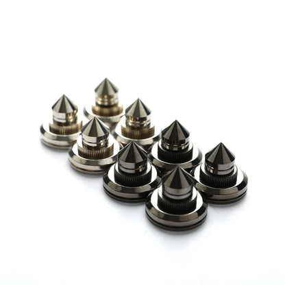 4PCS Speaker Stand Feet Pads — 30x27mm Pure Copper/Silver Spikes for Loudspeaker Boxes with M28x26 Nails