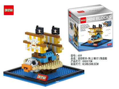 Anime Pirate Ship Building Blocks – Thousand Sunny & Going Merry Diamond Brick Figures, Polortang Toy Set Christmas Gift