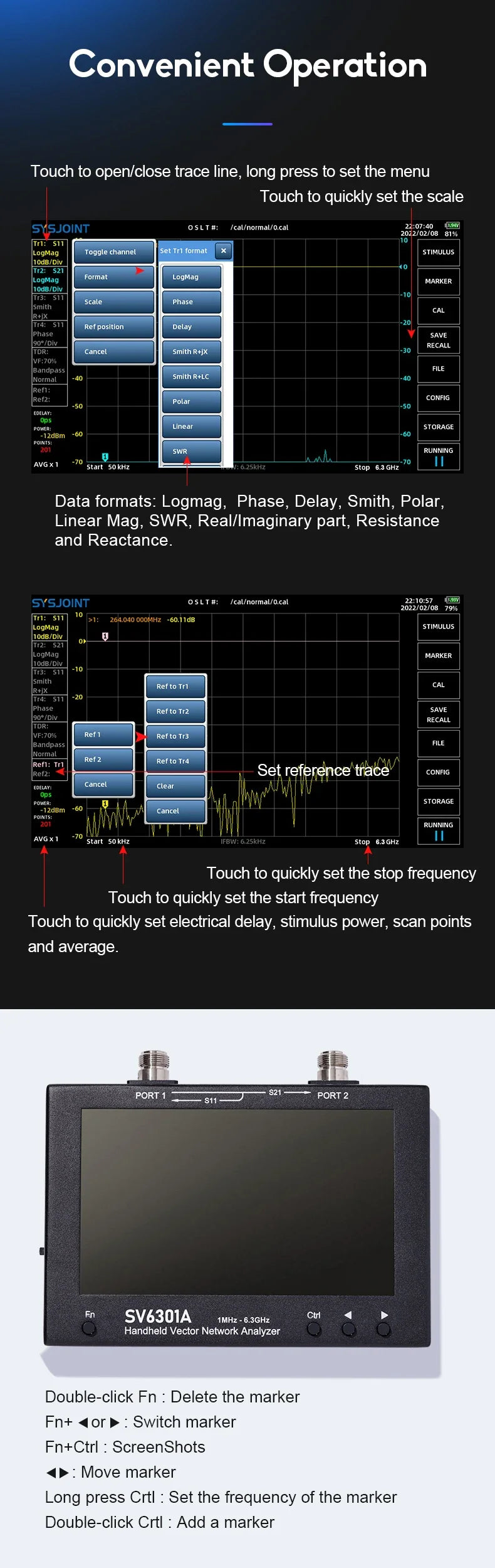 SV6301A 7" Vector Network Analyzer — 6.3GHz HF VHF UHF Antenna SWR VNA, NanoVNA Upgrade