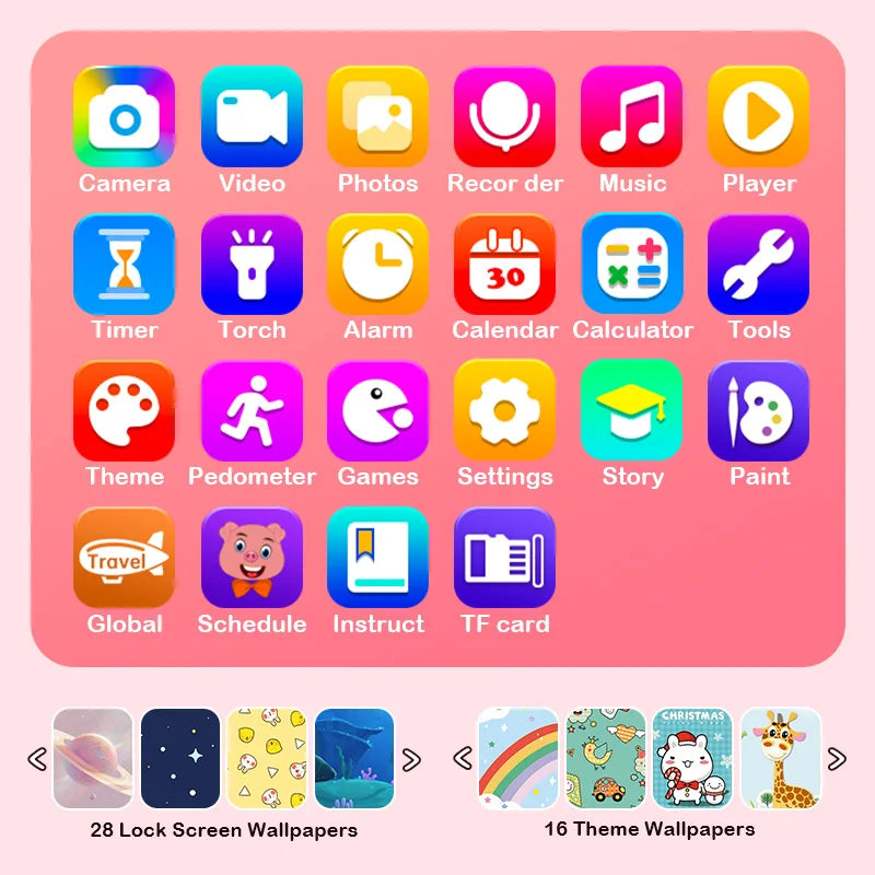 Children's Educational Phone Toy – Musical Unicorn Baby Mobile with Selfie Camera, 512MB TF Card, Birthday Gift for Babies