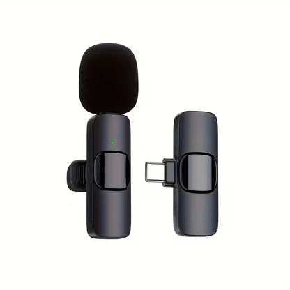 Mini Type-C Wireless Lavalier Microphone - Dual Person Noise Cancelling Audio Mic System for Recording & Streaming