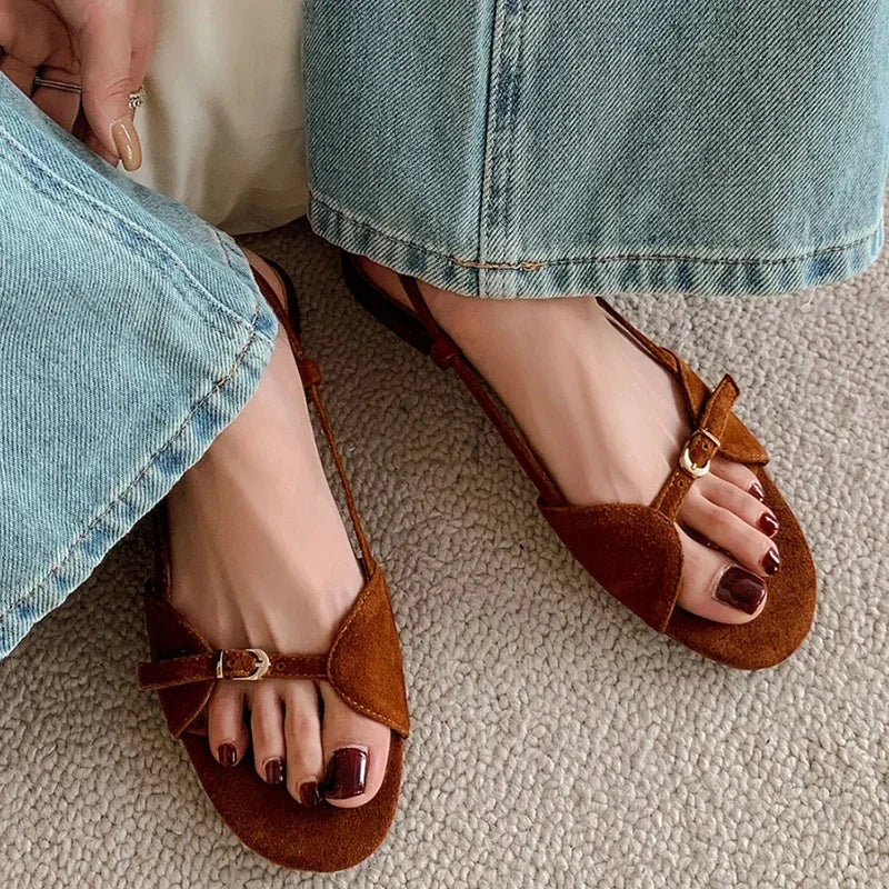 Bohemian Style Women's Summer Sandals – Open Toe Flat Beach Shoes for Vacation & Outdoor Wear