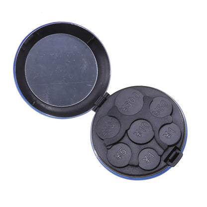 Round Japanese Coin Dispenser – Aluminum Alloy & Plastic Coin Purse Storage Wallet Holder
