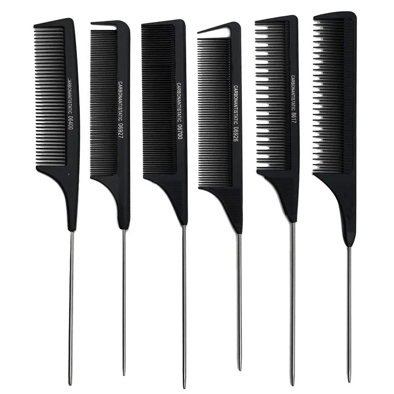 Professional Stainless Steel Hair Tail Comb – Fine Teeth Salon Styling Comb, Spiked Hair Care Tool for Barbers