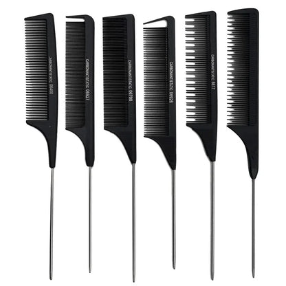 Professional Stainless Steel Hair Tail Comb – Fine Teeth Salon Styling Comb, Spiked Hair Care Tool for Barbers