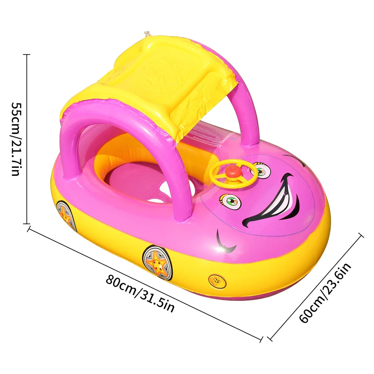 Car Shape Pool Float - Fun Swimming Ring Beach Toy for Kids & Adults