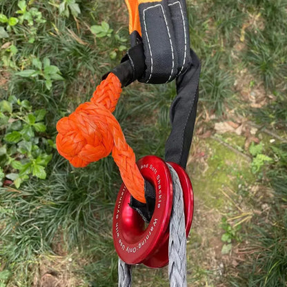 Synthetic Soft Shackle Rope | Heavy Duty Offroad 4X4 Tow Strap | Shatter Resistant | Protective Sleeve & Recovery Ring Included