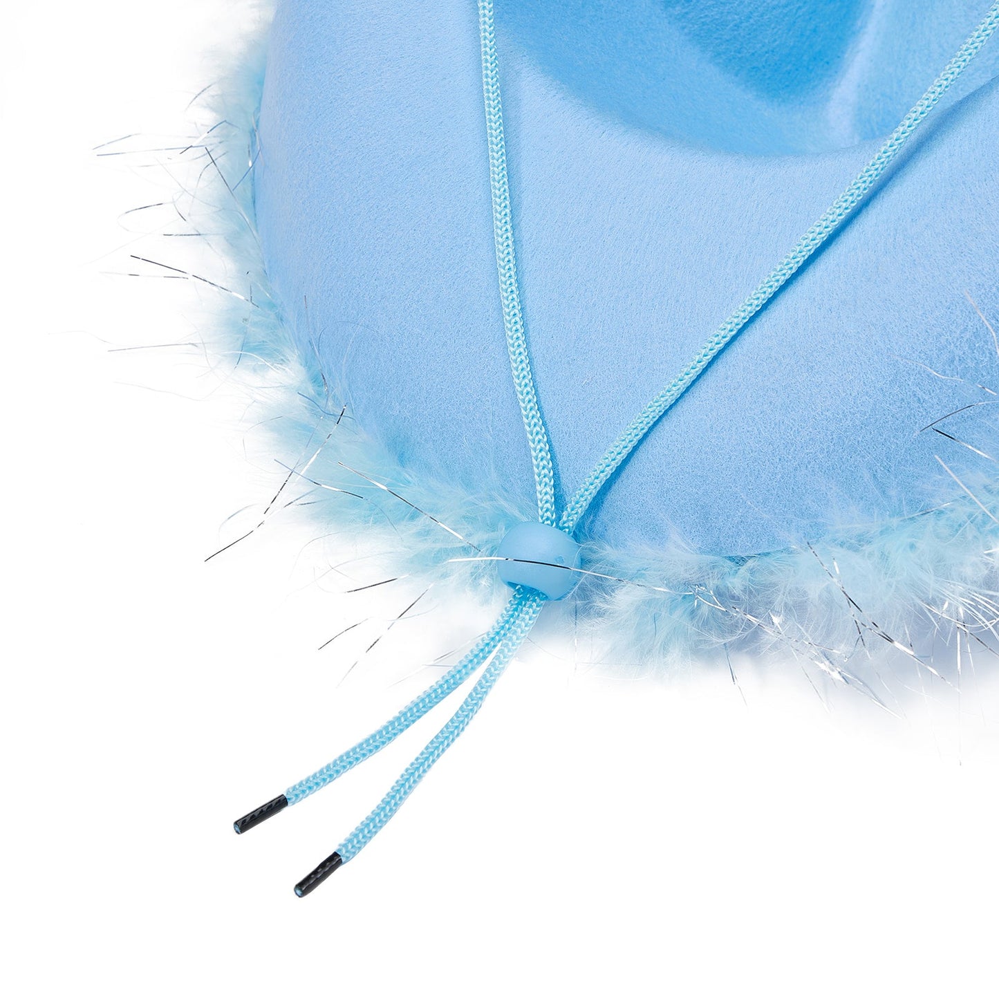 Women's Cowboy Hat – Wide Brim Solid Color with Furry Trim for Parties & Outings