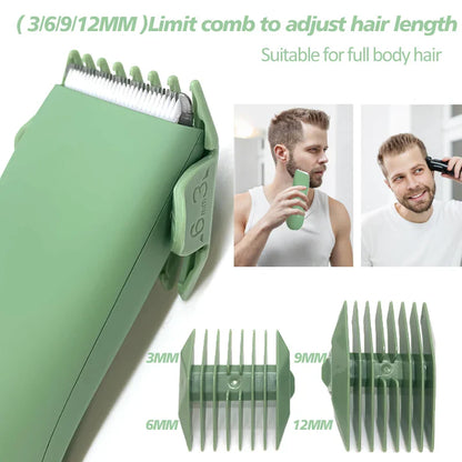 Men's Body Hair Trimmer and Shaver - Electric Groin and Pubic Groomer with Replaceable Ceramic Blade, Waterproof Clipper