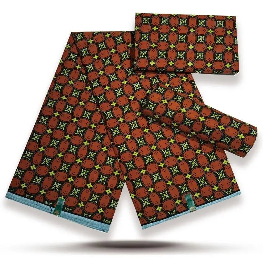 African Wax Print Fabric - High-Quality Cotton Ankara Gold Print Pagne for Wedding & Dress Sewing