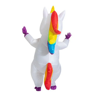 Pink Inflatable Unicorn Costume – Full-Body Anime Cosplay with Blower for Adults, Funny Party & Halloween
