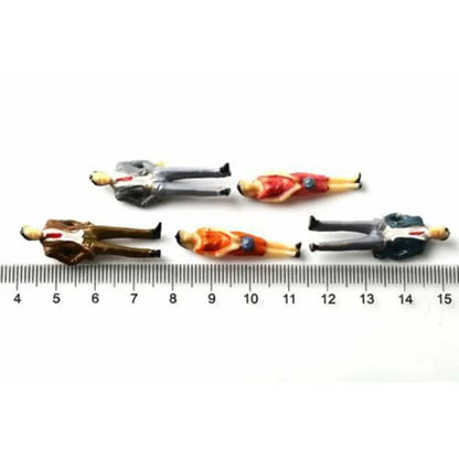 50pcs Miniature People Figures - 1:50 Scale Painted Plastic Passengers for Train Scenery & Model Building Decor