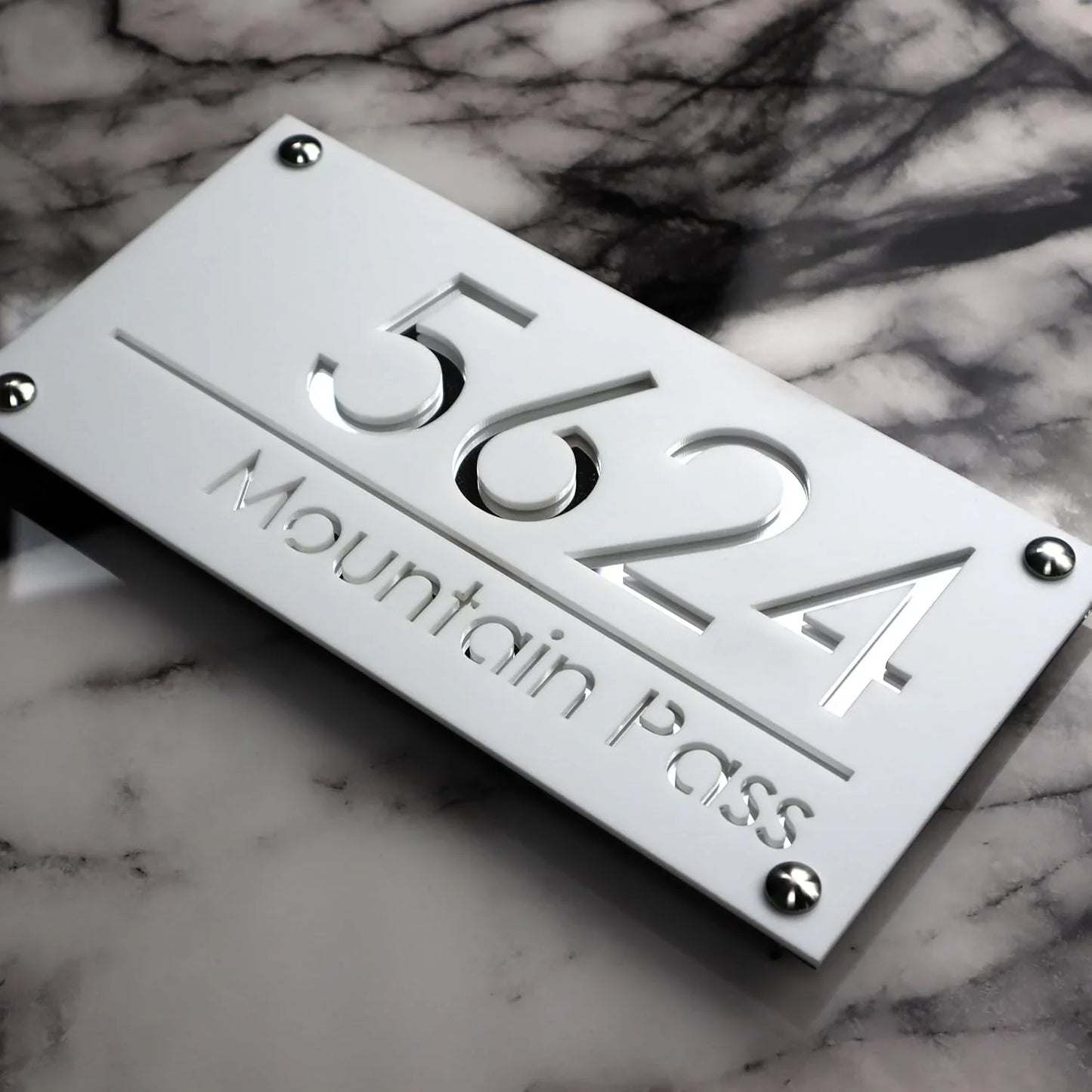 Personalized Large House Numbers Sign – Modern 3D Laser-Cut Acrylic Residential Street Number Plate
