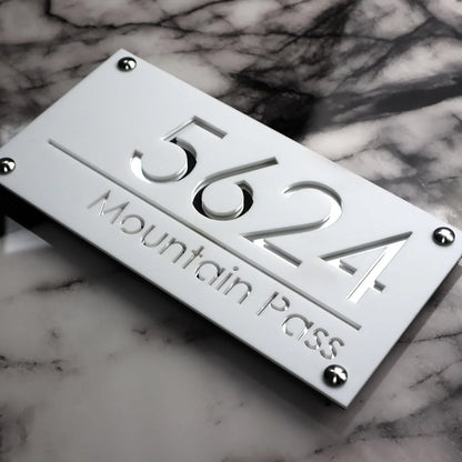 Personalized Large House Numbers Sign – Modern 3D Laser-Cut Acrylic Residential Street Number Plate