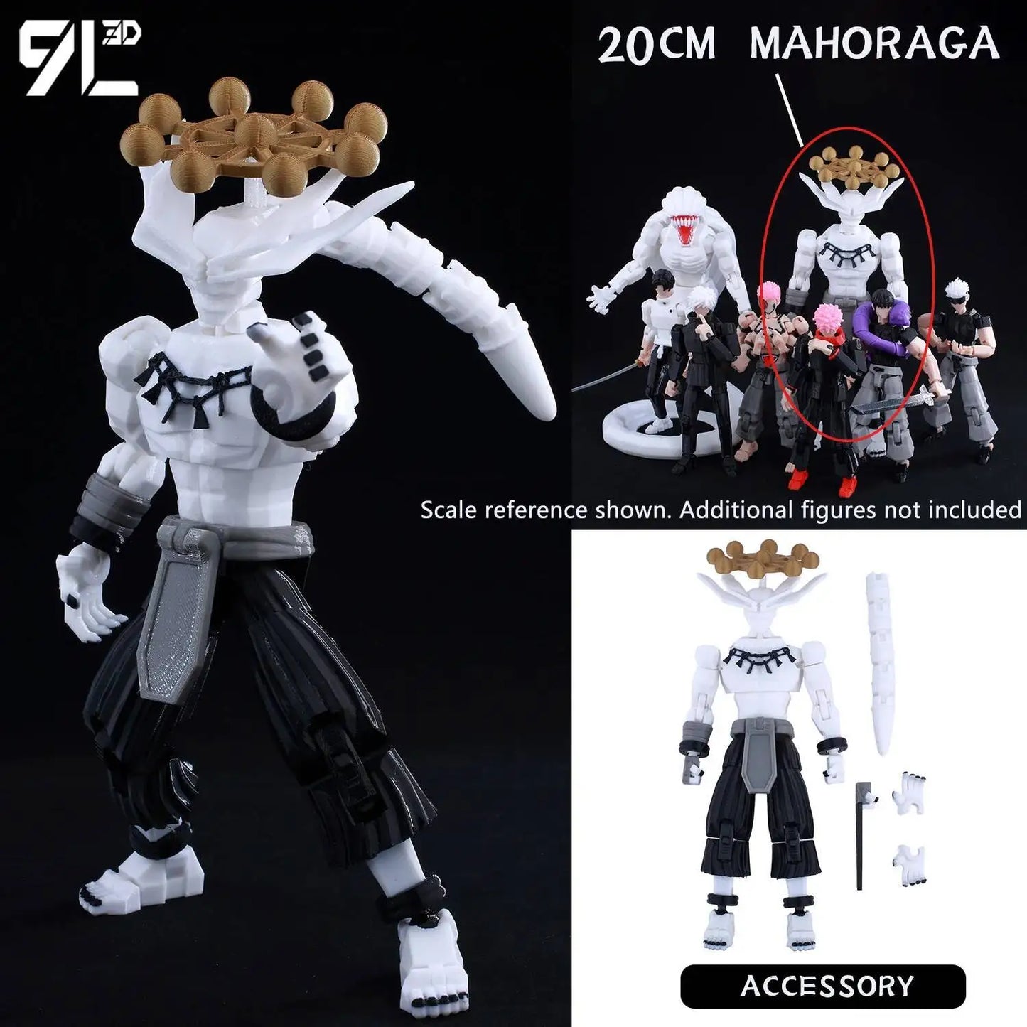 9L3D Printed Anime Action Figures — Jujutsu Kaisen Sukuna, Yuji, Yuta, Satoru Gojo Movable Mannequin Toys