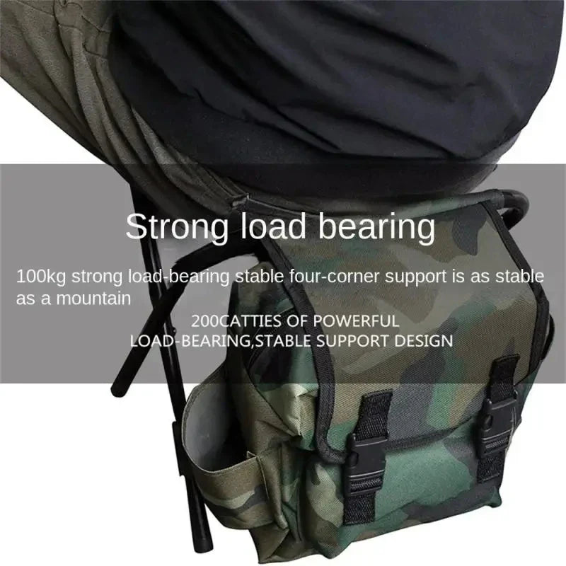 Camping Folding Chair – Lightweight Outdoor Fishing Stool, Portable Tourist Backpack Seat for Nature Hikes
