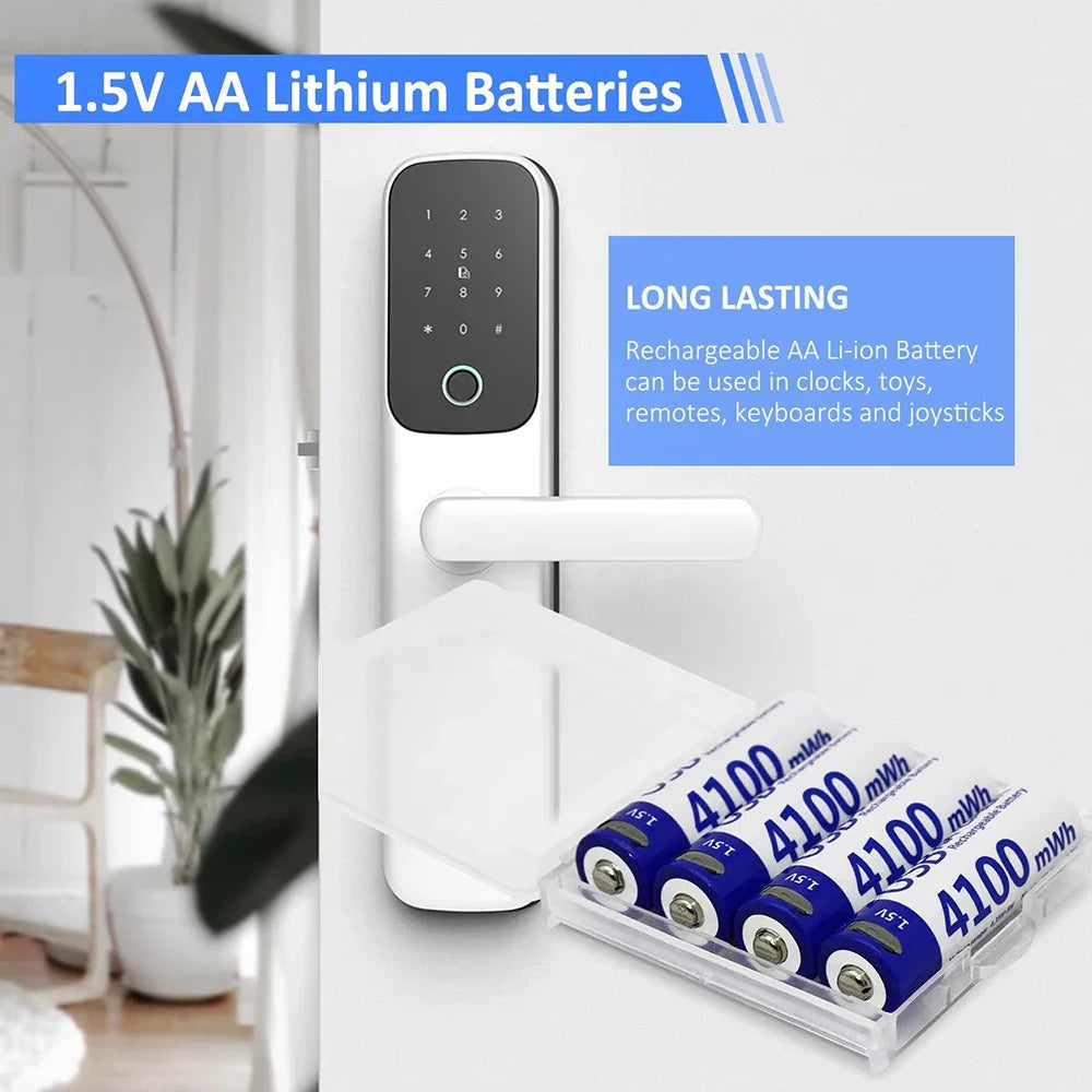 MATOV 1.5V 4100mWh AA Rechargeable Battery – USB Type-C Li-ion Battery for Remote Control, Smart Door Locks & Toys