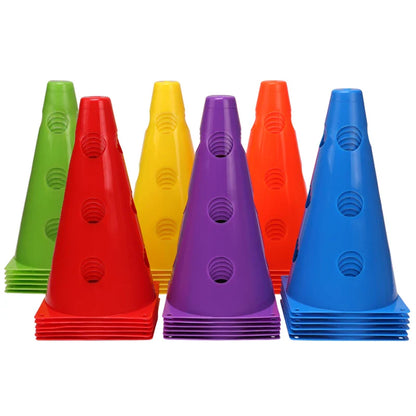 Durable Mark Cones - Football Agility Training Sport Set with Hole (12PCS/18PCS/24PCS/30PCS/36PCS)