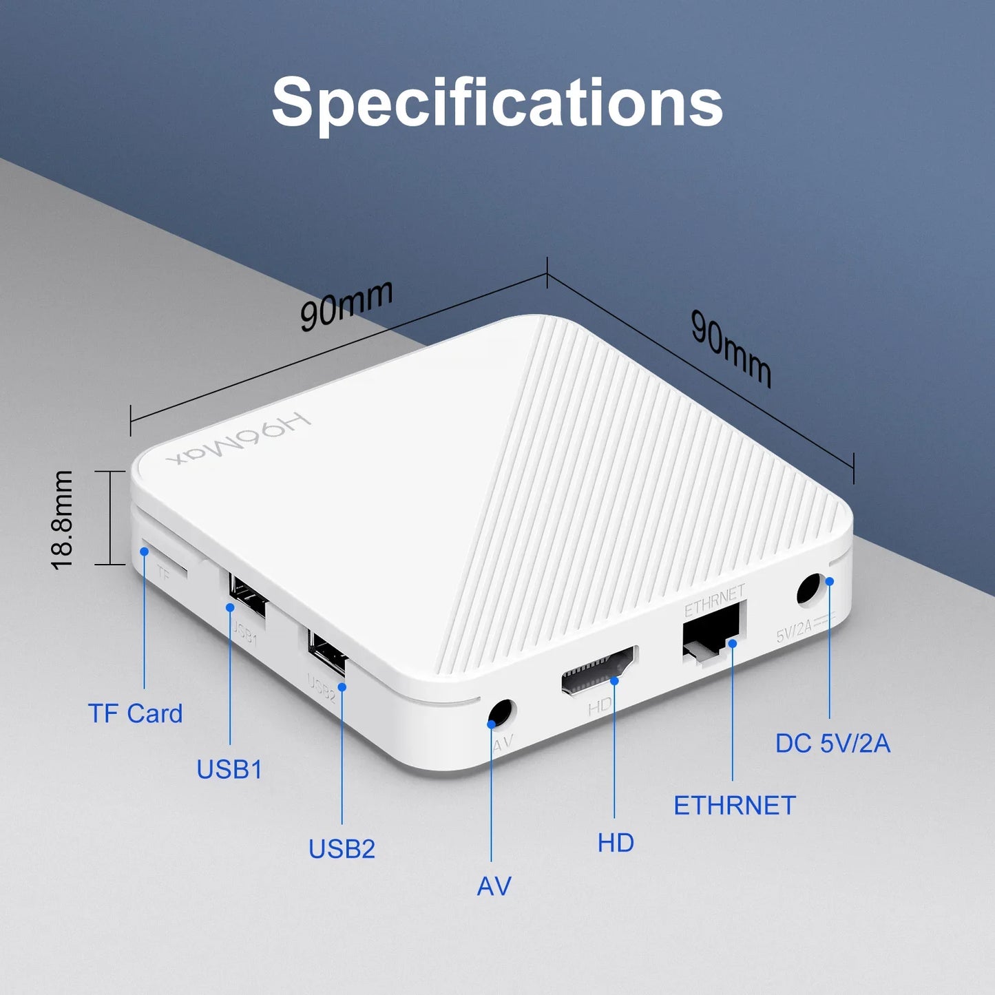 4K Android 14 Smart TV Box, 2GB RAM, 8GB/16GB Storage, HDR10+, Dual WiFi, Bluetooth, Quad-Core HD Media Player