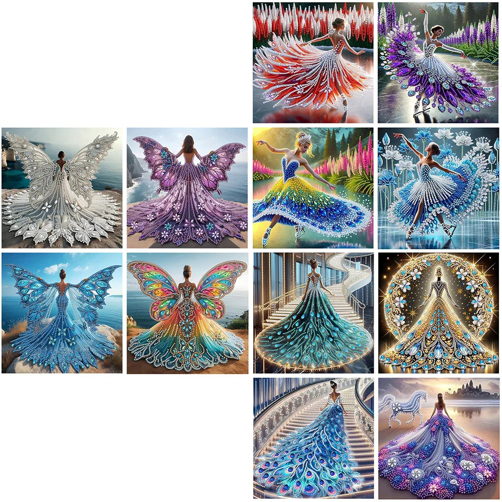 5D DIY Partial Drill Diamond Painting Kit – Girl Design Home Decor 30x30cm