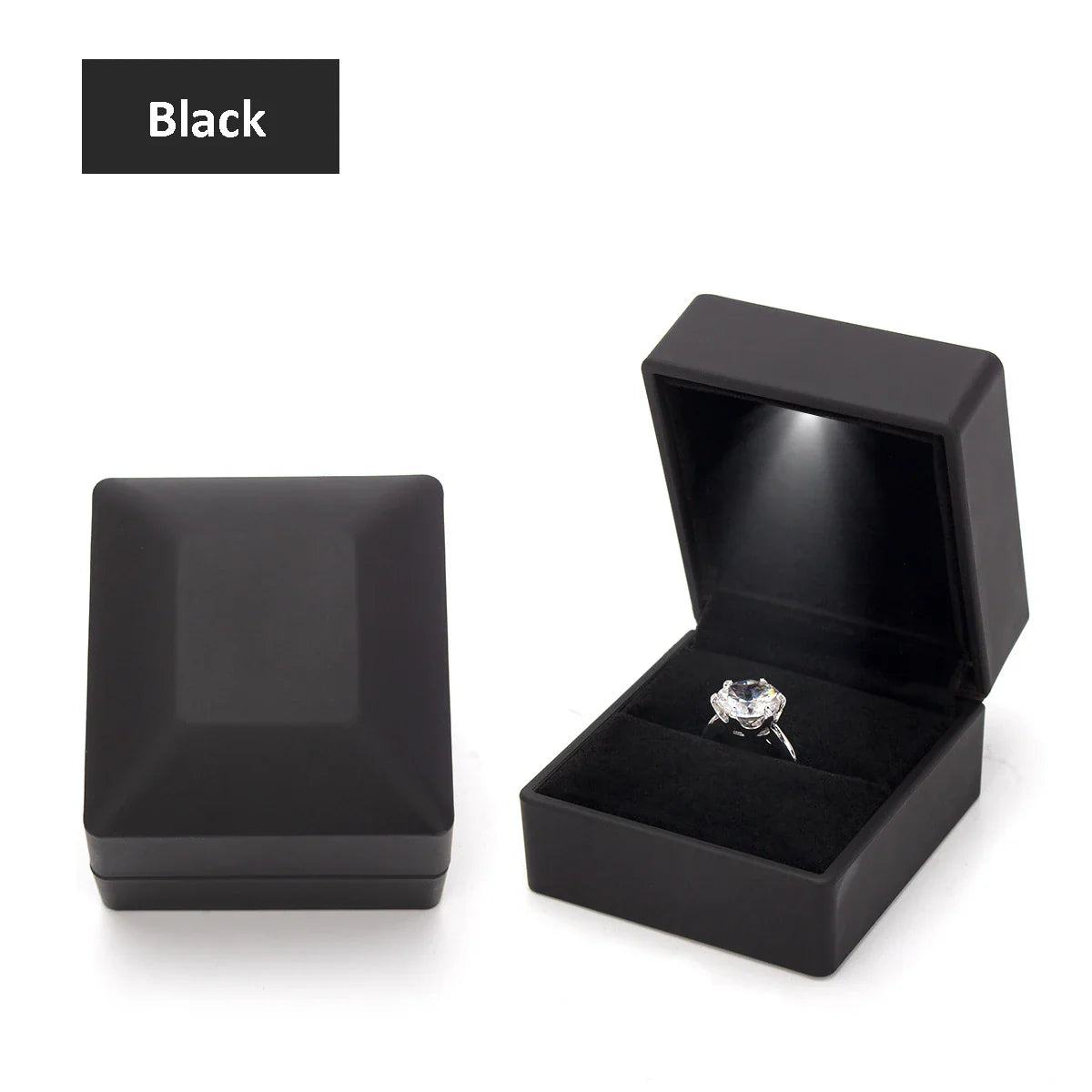 LED Light Ring Box – Red Wine Jewelry Gift Box for Proposal, Engagement & Wedding | Valentine's Day Anniversary