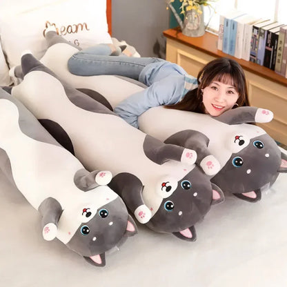 Cute Husky Dog Side Sleep Body Pillow - Perfect Sofa Bed Decoration and Birthday Present Gift for Kids, Classmates, Friends, and Girlfriends