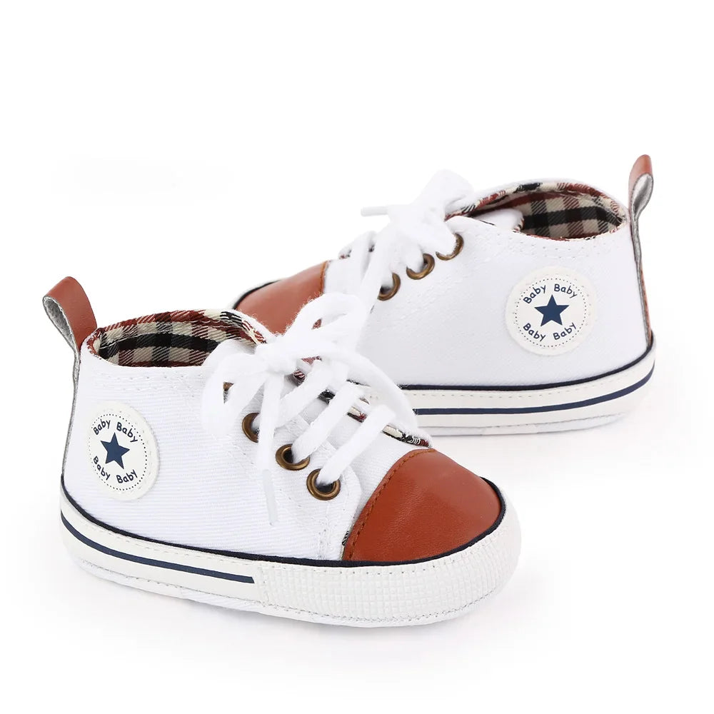 New Baby Shoes for Boys & Girls – Classic Canvas Casual Sneakers, Soft Sole Non-Slip Toddler Walkers D2486