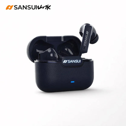 Sansui W28 ANC Bluetooth Earbuds – -52dB Noise Cancelling, 6-Mic HD Calls, In-Ear Detection, Comfort Fit for Sports & Work