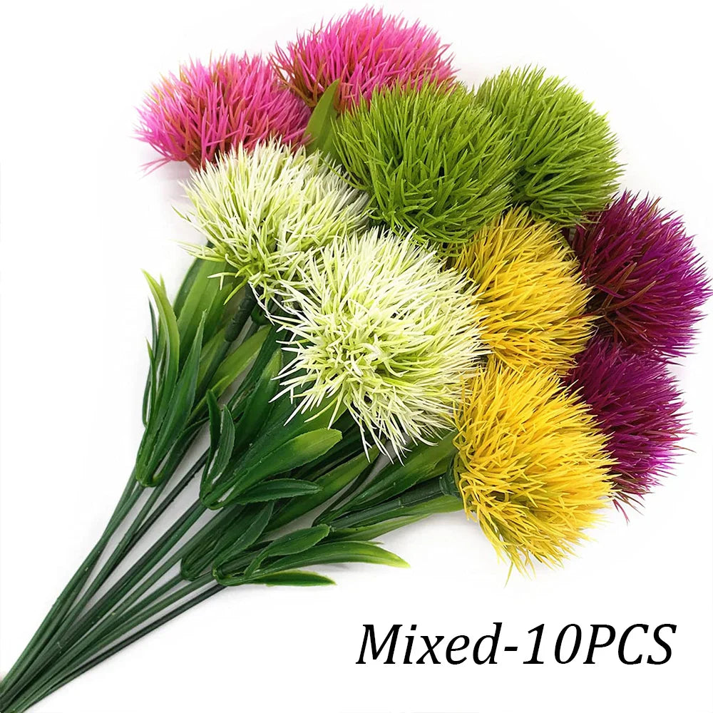 10Pcs Artificial Dandelion Flowers – Plastic Decorative Fake Plants for Wedding, Home, Room & Party Arrangement Decor