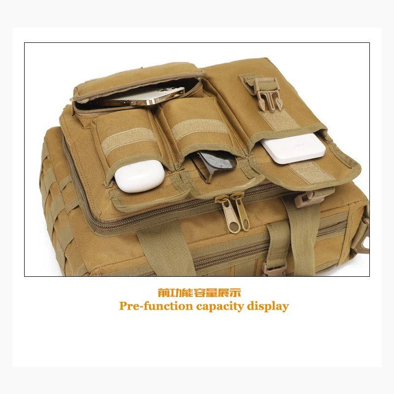 New Strategic Nylon Backpack – Multifunctional Messenger Shoulder Bag, Wear-Resistant Laptop Briefcase for Outdoor Climbing