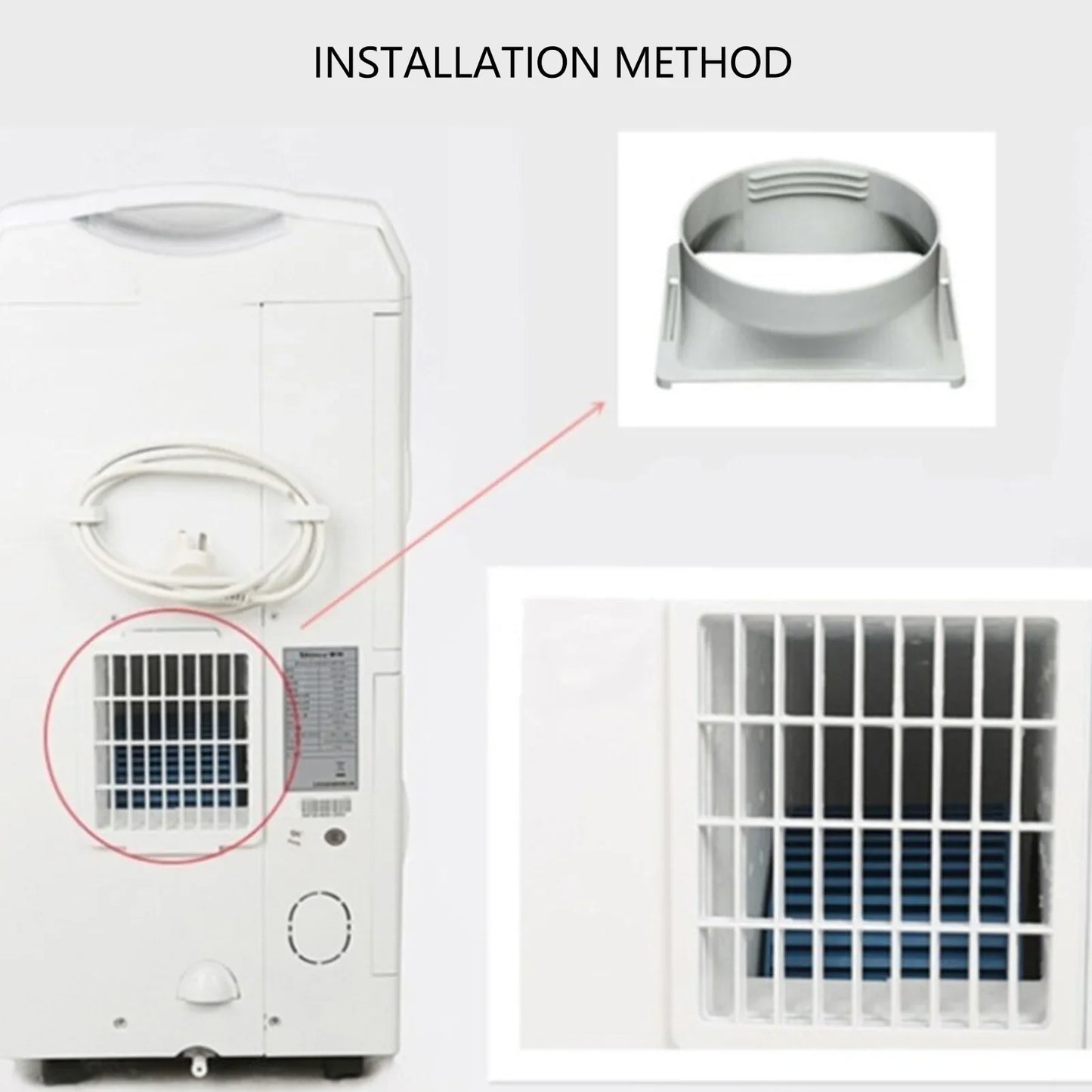 Universal Air Conditioner Exhaust Hose Coupler — Round Threaded Duct Connector ABS Portable AC Adapter for Home