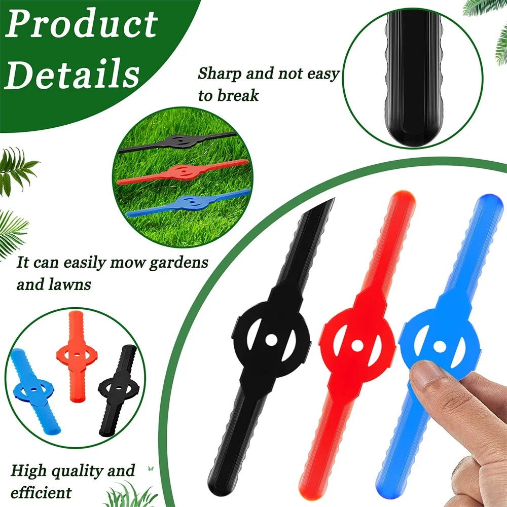 6/12/20PCS String Trimmer Head Blades — Plastic Cutter Replacement for Lawn Mower & Weed Wacker