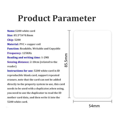10/20PCS Rewritable 125KHz RFID T5577/5200/EM4305 Blank Access Control Cards – Smart Key Cards for Reading, Writing & Cloning