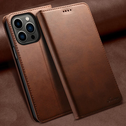 SUTENI Leather Wallet Phone Case — Flip Cover with Card Holder & Stand for iPhone 7/8/11/12/13/14/15/16 Pro Max/XR/XS