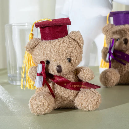 Doctor Teddy Bear Plush Toy – Small Sitting Doctor Bear Doll Pendant for Kids, Students & Graduation Gifts