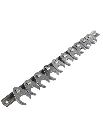 10pcs 3/8" Drive Crowfoot Wrench Set — 10-22mm Metric Open-End Spanners for Torque Wrench