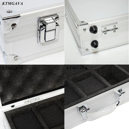 Aluminum Alloy Watch Storage Box – 10/12/18 Grid Large Capacity Black Jewelry Organizer Gift