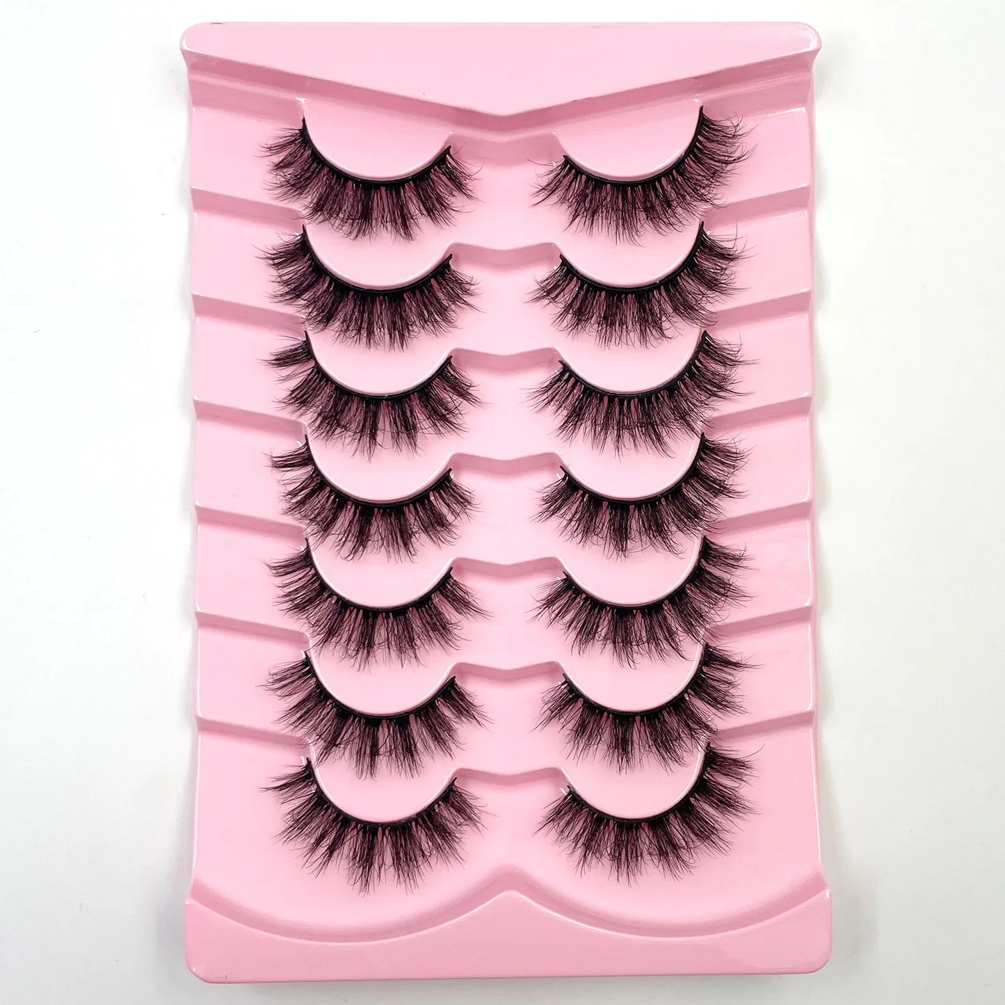7 Pairs 3D Mink Fur False Eyelashes – Thick Short Dramatic Natural Look Makeup Lashes Wholesale