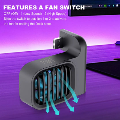 Nintendo Switch 2 Cooling Fan Dock with USB Port – 2-Speed Console Cooler Stand & Radiator Accessory