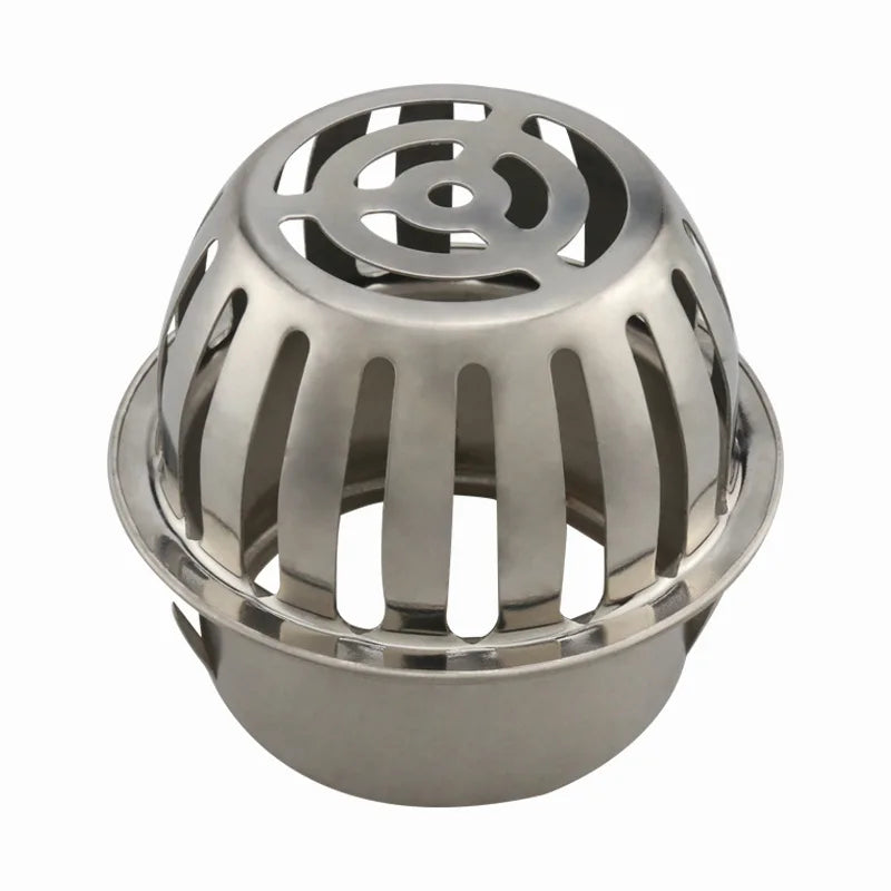 Stainless Steel Round Balcony Roof Floor Drain - Large Displacement, Anti-Blocking Outdoor Rain Bucket Drainage