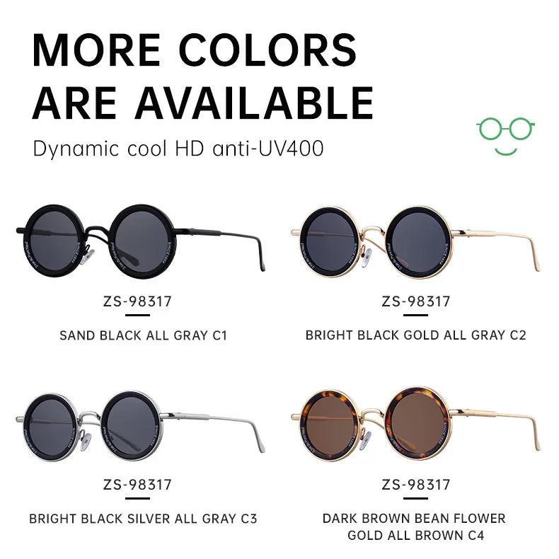 Round Steampunk Sunglasses — Vintage Punk Retro Fashion Glasses for Men & Women