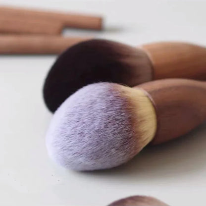 New European Vintage Wood Handle Makeup Brush – High-Quality Walnut Soft Powder, Blush & Foundation Contour Brush