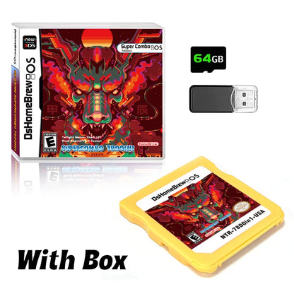 New DS Card 7800-in-1 Game Collection – R4 3DS Flash Card for NDSL, NDSi, 3DS, 2DS Adapter, Memory Burning Game Card