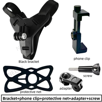 Motorcycle Helmet Phone & Action Camera Mount Holder – GoPro Hero 12/10/9/8/7 Compatible Sports Camera Accessories for Hands-Free Recording