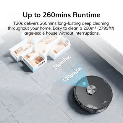 ILIFE T20S LDS Robot Vacuum Cleaner – 5000Pa, Auto Empty Dock, 60-Day Hands-Off Cleaning, Wet/Dry Sweeping & Mopping