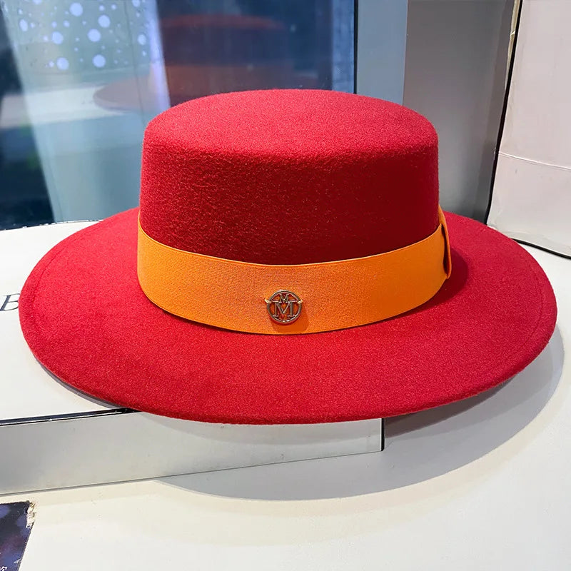 Fedora Hats for Women and Men - Elegant Fashion Bowler Dress Caps with Ribbon Band, Felt Jazz Hat for Weddings, Church, Panama Style