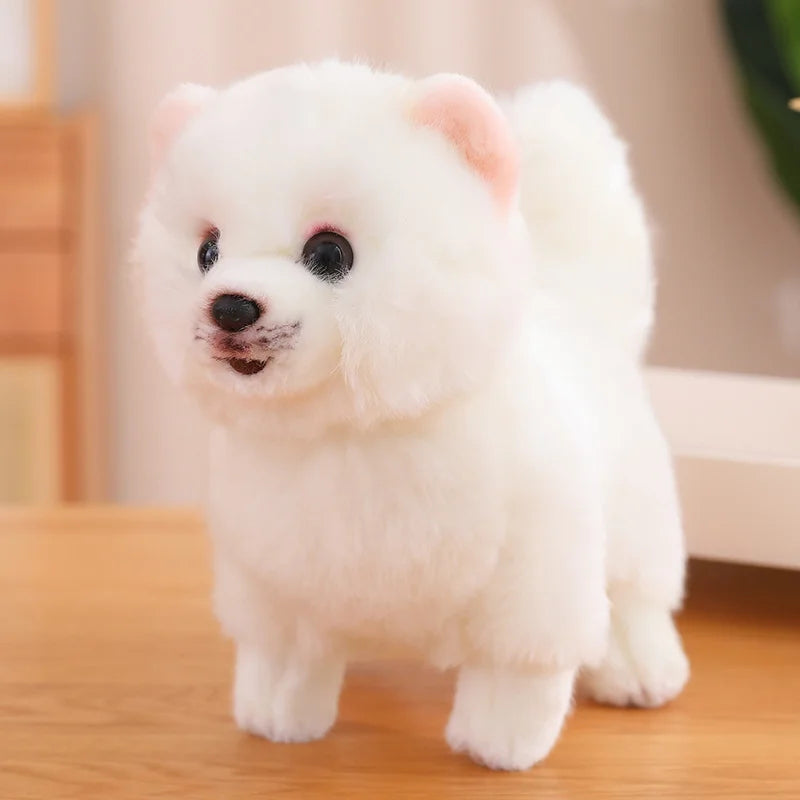 Realistic Pomeranian Plush Toy - Cute Soft Stuffed Puppy for Kids, Girls, Xmas Gifts & Home Decor